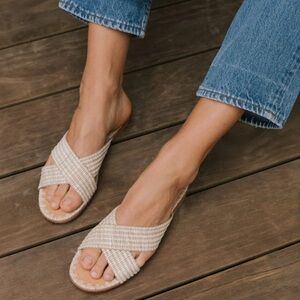 Jenni Kayne Raffia Crossover Sandal